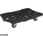 サカエメッシュキャリー 390×520×118mm（エラストマー車 2輪自在・2輪固定）ブラック　SCR-M400EKBK