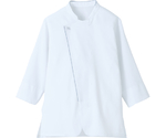 男女兼用 ショップコート（体毛落下防止ネット付き）ホワイト×グレー S　LW0901-B2