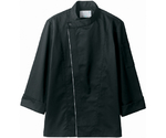 コックコート 兼用 長袖 黒/グレー L　6-1053 L