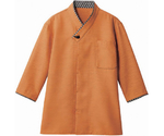 シャツ 兼用 7分袖 オレンジ/黒 M　2-737 M