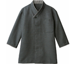 シャツ 兼用 7分袖 チャコール/黒 L　2-731 L