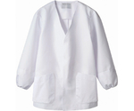 調理衣 兼用 長袖 白 袖ネット V首 S　1-951 S
