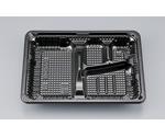 プラスチック製 簡易食品容器  230×171×31mm CZ-221 BS黒本体（N） 50枚×12袋　00900022100450208
