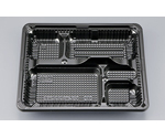 プラスチック製 簡易食品容器  238×202×31mm CZ-222-1 BS黒本体（N） 50枚×12袋　00900022201450208
