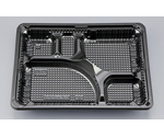 プラスチック製 簡易食品容器  258×202×31mm CZ-223 BS黒本体（N） 50枚×12袋　00900022300450208