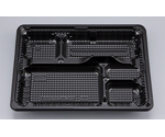 プラスチック製 簡易食品容器  258×202×31mm CZ-223-1 BS黒本体（N） 50枚×12袋　00900022301450208