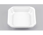 プラスチック製 簡易食品容器  110×110×25mm BF-11 ホワイト本体 50枚×32袋　01400001100300000