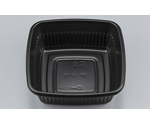 プラスチック製 簡易食品容器  155×155×56mm BF-210 黒本体 50枚×24袋　01400021000080000
