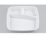 プラスチック製 簡易食品容器  150×150×23mm BF-210-B ホワイト中仕切 50枚×24袋　01400021002300010