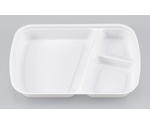 プラスチック製 簡易食品容器  186×126×23mm BF-211-B ホワイト中仕切 50枚×24袋　01400021102300010