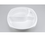 プラスチック製 簡易食品容器  214×214×45mm BF-219 ホワイト本体 50枚×12袋　01400021900300000