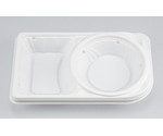 プラスチック製 簡易食品容器  253×157×39mm CBFNランチ11 ホワイト本体 50枚×12袋　07103001100300000