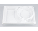 プラスチック製 簡易食品容器  262×189×33mm CBFNランチ12 ホワイト本体 50枚×8袋　07103001200300000
