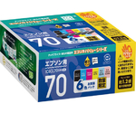 IC6CL70リサイクルインクカートリッジ 6色パック　ECI-E70V-6P
