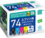 IC4CL74対応リサイクルインクカートリッジ　ECI-E74-4P