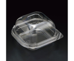 食品容器 ユニコン LS-角120ドーム 透明 100枚入　004440253
