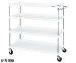 CSパールワゴン（中量/ゴム/H1200/4段/直進安定金具付）1200×600×1200 パールホワイト　CSP-12124YW