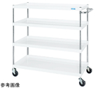 CSパールワゴン（中量/サイレントエラストマー/H1200/4段/直進安定金具付）1200mm ホワイト　CSP-12124YSEW