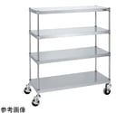 ステンレスニューパールラック（ナイロンウレタン/直進安定金具無し）1200×450×1314mm 4段　NPR-1114URSU