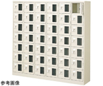 扉付 シューズボックス 鍵付 6列7段（42人用）　BST6-7WMXKN