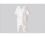 白衣（半袖）[男] ホワイト 襟なし LL　AB-6402 LL