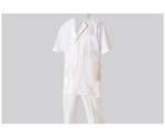 白衣（半袖）[男] ホワイト 襟あり S　AB-6407 S