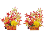和風紅葉造花アレンジ 高さ30cm 秋飾り 2個　37-13-3-1