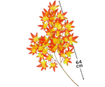 紅葉造花スプレー 64cm 秋飾り オレンジ/レッド 12本　37-14-2-2