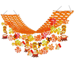 秋色たぬき プリーツハンガー 180cm 秋天井飾り　37-32-4-1