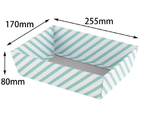 贈答箱 ギフトトレー Yストライプ L ミントブルー 100枚　EE-417