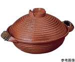 電磁用手造り楽鍋 赤（アメ釉）藤巻 30cm　35163