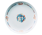 メラミン「龍」シリーズ 平皿 小　CD-14-R 19cm