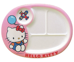 メラミンお子様ランチ皿 ハロー・キティー（ピンク）　MC-30KP