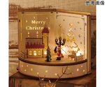 【クリスマス飾り】LEDウッドスタンド サンタ ウッドデコレーション　38-4-4-1
