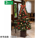 ベース付きクリスマスツリーセット レッド×ゴールド 高さ210×幅120cm　38-13-2-3