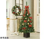 コーディネートクリスマスツリーセット150cm 2WAYクリスマスガーランド/リース付 レッド　38-19-2-1
