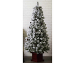 ベース付きブラシクリスマスツリー スリムスノー 高さ180×幅76cm　38-33-4-2