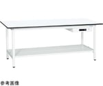 軽量作業台（KAタイプ/耐荷重180kg/メラミン天板/中板付/引出付/固定式） W900×D750×H740mm　KA-097ATMW