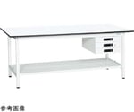 軽量作業台（KAタイプ/耐荷重180kg/メラミン天板/中板付/引出付/固定式） W1500×D600×H740mm　KA-156CTMW