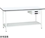 軽量作業台（KADタイプ/耐荷重180kg/メラミン天板/中板付/引出付/固定式） W900×D750×H900mm　KAD-097BTMW