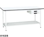 軽量作業台（KADタイプ/耐荷重180kg/メラミン天板/中板付/引出付/固定式） W1200×D900×H900mm　KAD-129BTMW