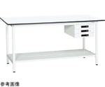 軽量作業台（KADタイプ/耐荷重180kg/メラミン天板/中板付/引出付/固定式） W1200×D900×H900mm　KAD-129CTMW