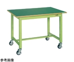 中量作業台（KTタイプ 耐荷重300kg サカエリューム天板 H825 キャスター付）W1200×D750×H825mm グリーン　KT-493FENB
