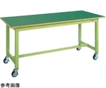 中量作業台（KTタイプ 耐荷重300kg サカエリューム天板 H825 キャスター付）W1800×D600×H825mm グリーン　KT-683FENB