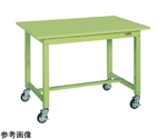 中量作業台（KTタイプ 耐荷重300kg スチール天板 H825 キャスター付）W900×D750×H825mm グリーン　KT-393SB