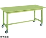 中量作業台（KTタイプ 耐荷重300kg スチール天板 H825 キャスター付）W1500×D750×H825mm グリーン　KT-593SB