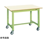 中量作業台（KTタイプ 耐荷重300kg メラミン天板 H825 キャスター付）W1200×D600×H825mm グリーン　KT-483IGB