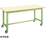 中量作業台（KTタイプ 耐荷重300kg メラミン天板 H825 キャスター付）W1800×D600×H825mm グリーン　KT-683IGB