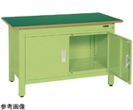 一人用作業台（CPタイプ 耐荷重350kg サカエリューム天板 H740 扉付）W1200×D600×H740mm サカエグリーン　CP-126DR