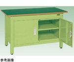 一人用作業台（CPタイプ 耐荷重350kg サカエリューム天板 H740 扉付）W1200×D600×H740mm サカエグリーン　CP-126DRT